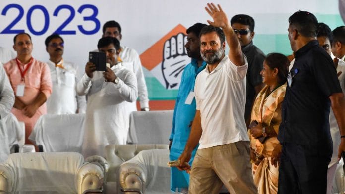 Congress Leader Rahul Gandhi at the party's Patna office | ThePrint photo | Suraj Singh Bisht