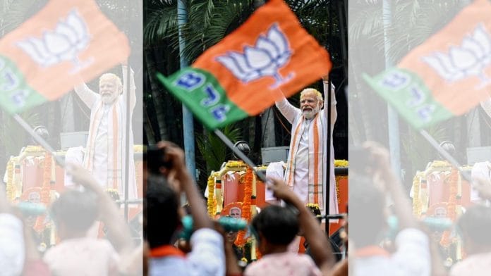 File photo of PM Narendra Modi at a BJP roadshow in Bengaluru ahead of last month's Karnataka assembly elections | ANI