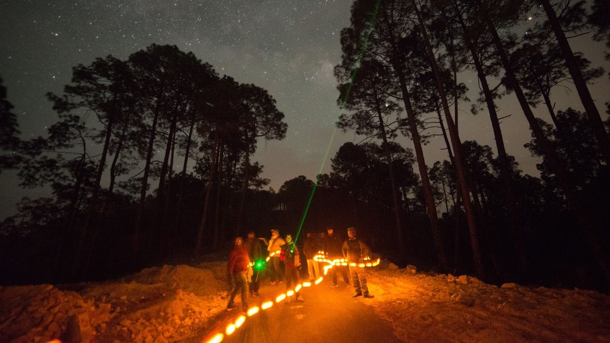 A light trail image caputured during an astrophotography workshop by Starscapes | by special arrangement 