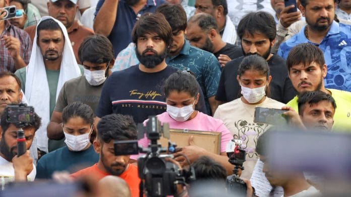 Wrestlers Saskshi Malik, Vinesh Phogat & others in Haridwar on 30 May, 2023 | Manisha Mondal | ThePrint