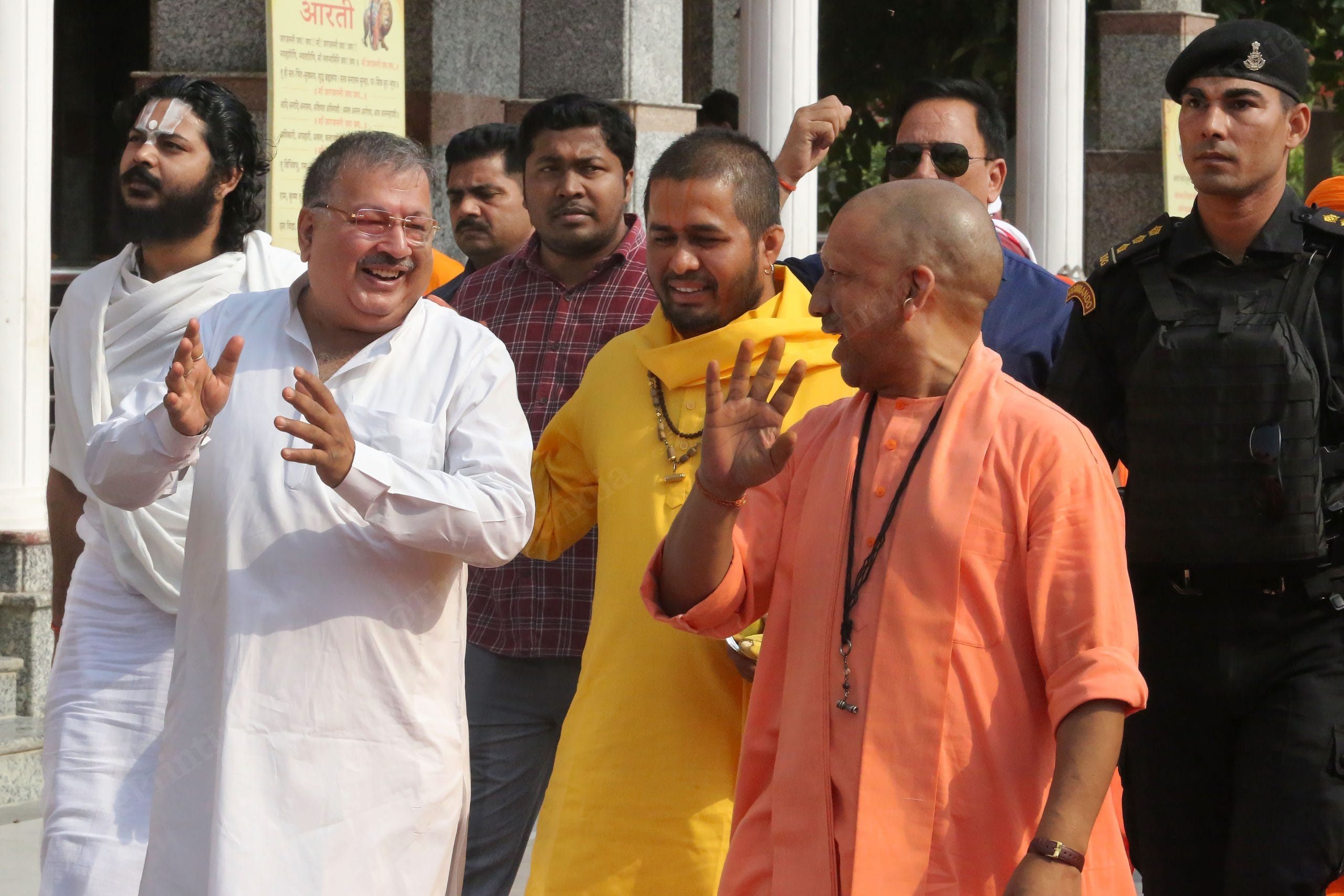Uttar Pradesh Chief Minister Yogi Adityanath at the Mansarovar Temple in Gorakhpur | Photo: Praveen Jain | ThePrint