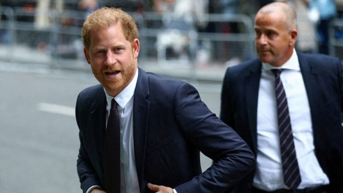Britain's Prince Harry, Duke of Sussex, walks outside the Rolls Building of the High Court in London | Reuters