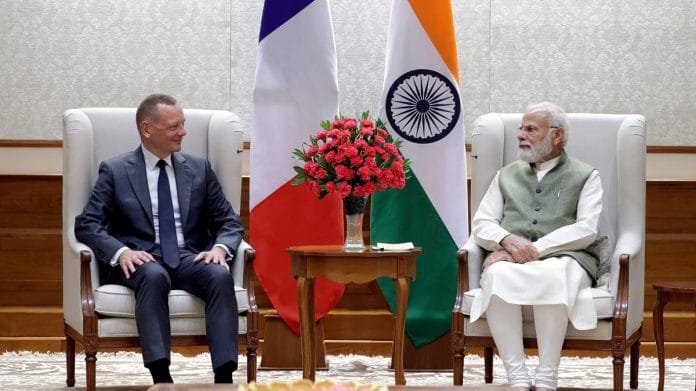 Diplomatic Advisor to the President of France, Emmanuel Bonne calls on Prime Minister Narendra Modi, in New Delhi | ANI