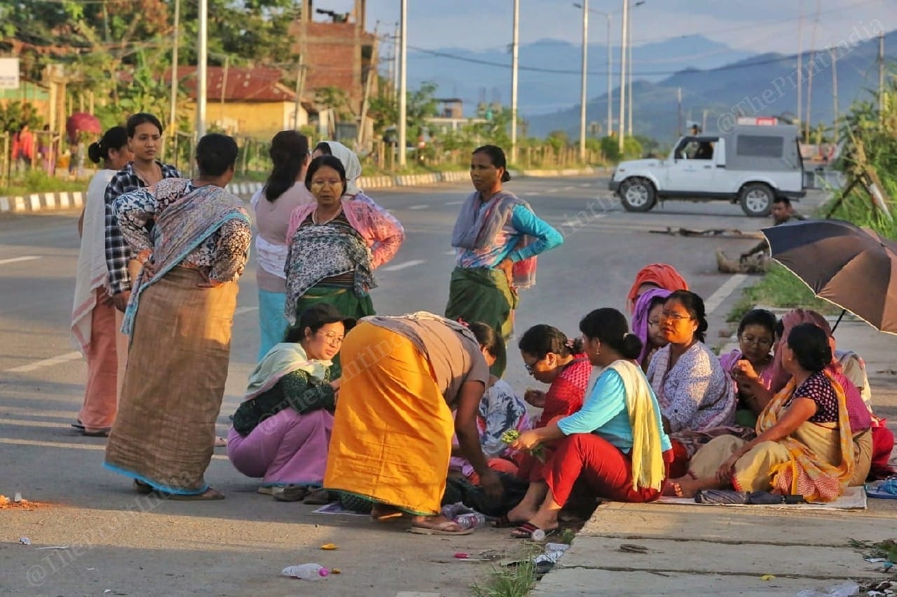 A group of Meira Paibis on patrol duty in Imphal | Praveen Jain | ThePrint