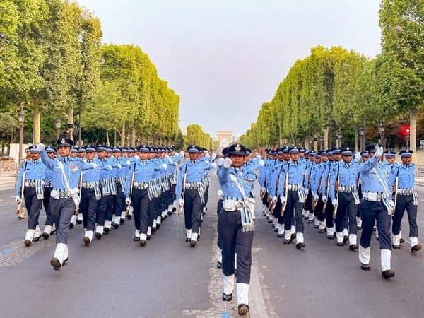 Indian Air Force contingent practises in France for Bastille Day parade on July 14