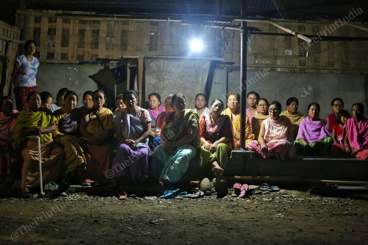 Women sit in groups and guard their villages | Photo: Praveen Jain | ThePrint