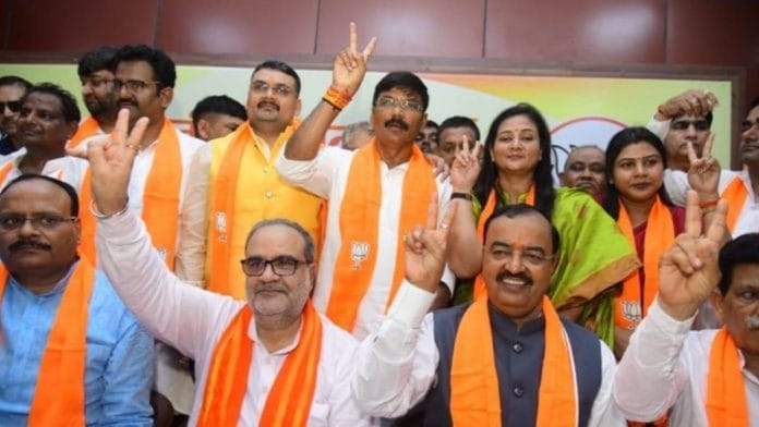 Shalini Yadav, Sahib Singh Saini and Rajpal Saini among others joined the BJP Monday | Photo: Twitter/@BJP4UP