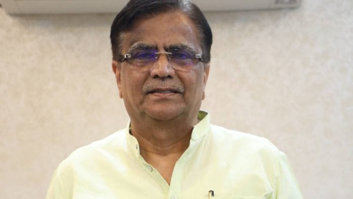 Haryana BJP chief Om Prakash Dhankar at his residence in Gurugram Wednesday | Photo: Pooja Kher | ThePrint