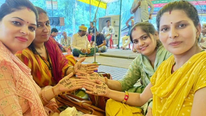 Clerks sitting on dharna outside mini-secretariat at Bhiwani in Haryana Friday | By special arrangement