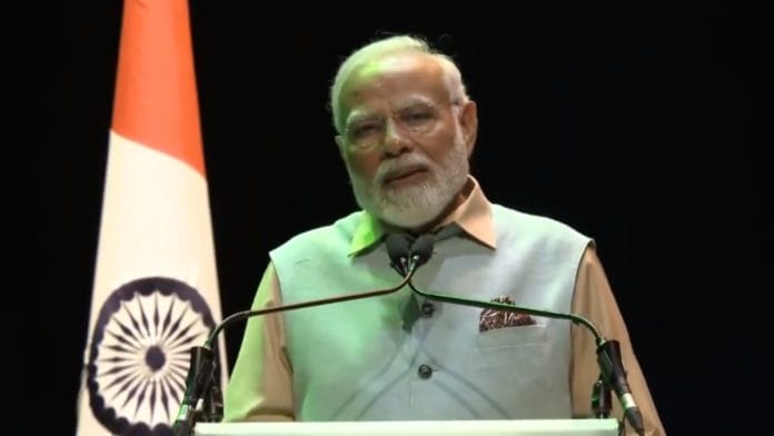PM Narendra Modi said while addressing the Indian community at La Seine Musicale in Paris | Screengrab via Twitter/@narendramodi