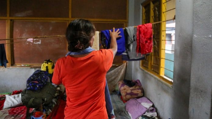 The woman in her 40s at a relief camp in Churachandpur | Suraj Singh Bisht | ThePrint