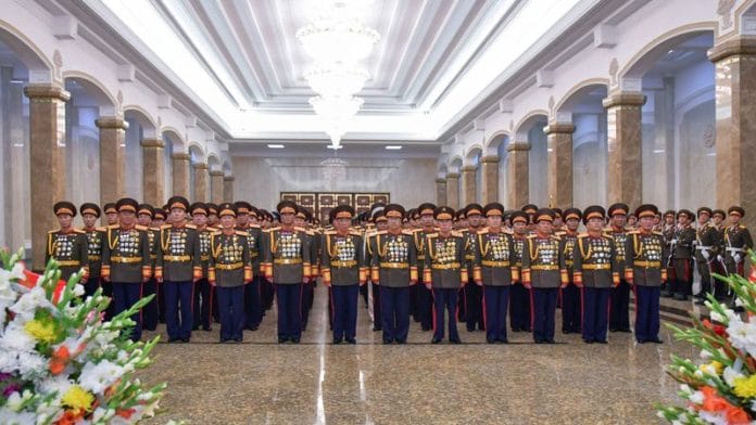 Commanders of the Korean People's Army visit the Kumsusan Palace of the Sun to commemorate the 70th anniversary of the Korean War armistice, in Pyongyang, North Korea, July 25, 2023 in this image released by North Korea's Korean Central News Agency/Reuters