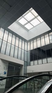 A view of the interiors of MMCA whose architectural design allows visitors to see the sky | Photo: Monami Gogoi