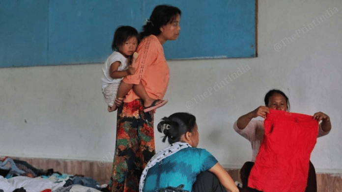 Displaced people at a relief centre run by Young Vaiphei Association | Praveen Jain | ThePrint