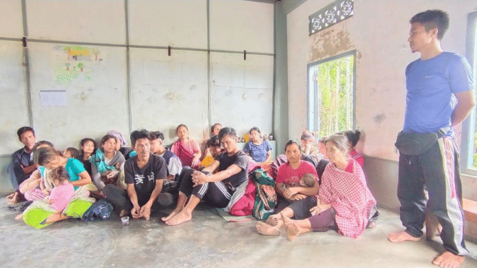 Displaced Kuki families from Manipur in one of the camps set up in Mizoram's Kolasib district | By Special Arrangement
