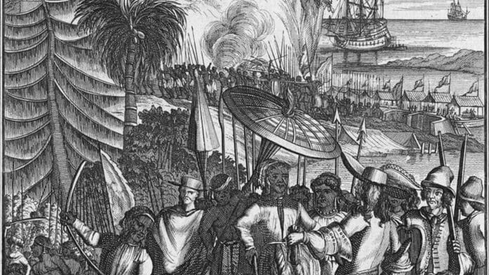 Natives of Arrakan sell slaves to the Dutch East India Company at Pipely/Baliapal (in Odisha), Jan. 1663 | Source: Wikimedia Commons