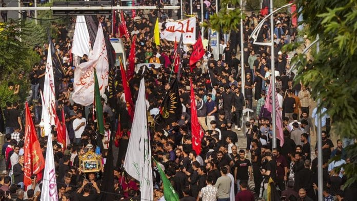 Muharram procession in Srinagar on Thursday. | PTI
