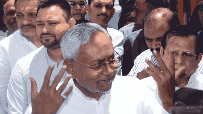 File photo of Bihar Chief Minister Nitish Kumar addressing the press | ANI