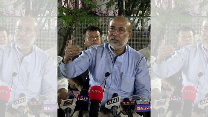 Manipur CM N Biren Singh addresses the media in Imphal | ANI FILE PHOTO