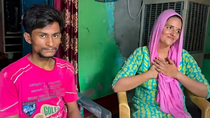Pakistan's Seema Haider and India's Sachin Meena speak to media after they walked out of a jail, in Greater Noida, on 9 July 2023 | PTI
