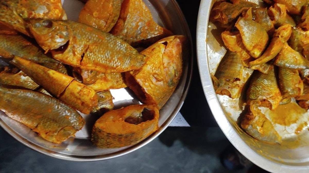 A plate of marinated fish ready to be cooked | Photo: Falguni Sharma | ThePrint