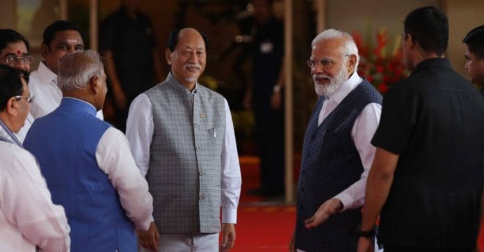 Prime Minister Narendra Modi at the NDA meeting in Delhi Tuesday | Photo: Suraj Singh Bisht | ThePrint