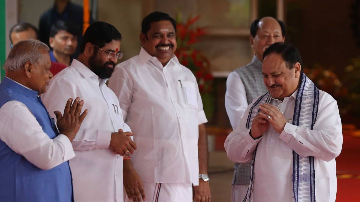 BJP national president J.P. Nadda at the NDA meeting in Delhi Tuesday | Photo: Suraj Singh Bisht | ThePrint