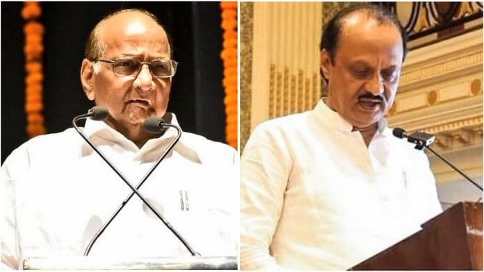 Sharad Pawar (left) and Ajit Pawar | Photos: ANI