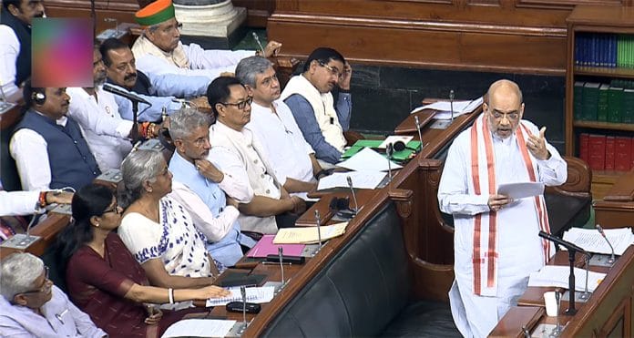 Union Home Minister Amit Shah in the Lok Sabha Friday | ANI