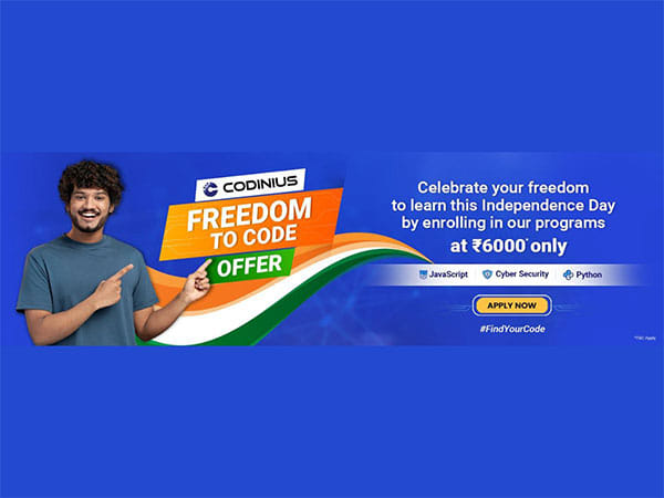 Find your #FreedomToCode with Codinius' Special Independence Day Offers on Python, Java Script, Cyber Security, and Full Stack Development programs