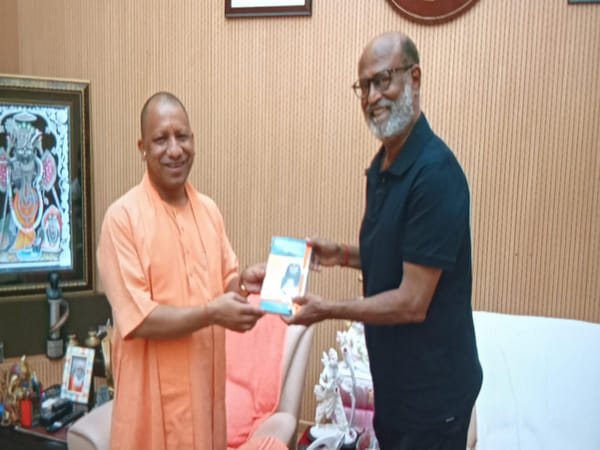 Rajinikanth meets UP CM Yogi Adityanath at his residence in Lucknow 