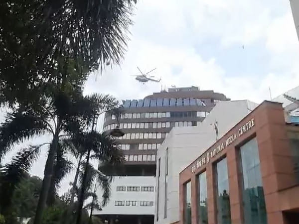 Chopper lands at Delhi's Le Meridien Hotel for security drills ahead of G20 summit