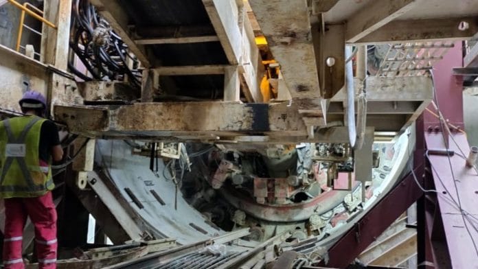 File photo of a tunnel boring machine being deployed for work in an underground section of Kanpur Metro | X (formerly known as Twitter) | @OfficialUPMetro