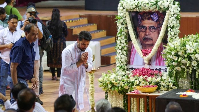 BJP & RSS leaders gather at Delhi's Jawaharlal Nehru Stadium to honour the memory of Madan Das Devi, former joint general secretary of the RSS | Photo by Suraj Singh Bisht, ThePrint