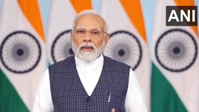 PM Narendra Modi virually address the G20 Anti-Corruption Ministerial Meeting in Kolkata, on 12 August 2023 | Screengrab via @ANI