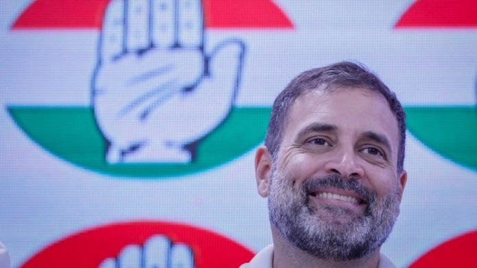 Congress leader Rahul Gandhi smiles during a press conference in New Delhi | Reuters/Adnan Abidi