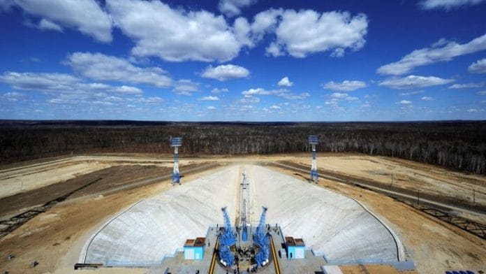 General view of the launch pad after a Russian Soyuz 2.1a rocket carrying Lomonosov, Aist-2D and SamSat-218 satellites took off at the new Vostochny cosmodrome outside the city of Uglegorsk | Kirill Kudryavtsev/Pool/Reuters file photo