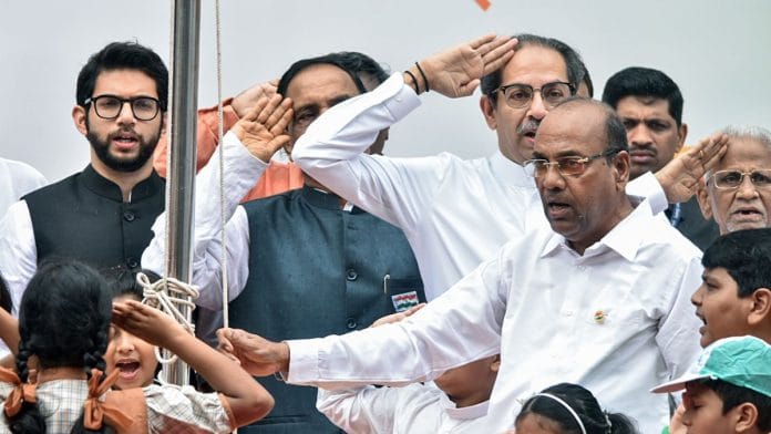 File photo of Shiv Sena (Uddhav Balasaheb Thackeray) chief Uddhav Thackeray (right) & his son and party leader Aaditya Thackeray | Photo: ANI