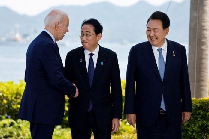 US, South Korea and Japan to deepen military and economic ties at Camp ...