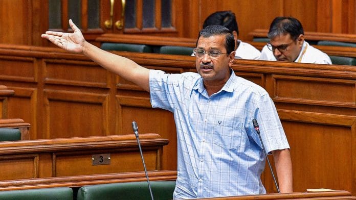 Delhi CM Arvind Kejriwal speaks during a session of the Delhi Legislative Assembly | PTI photo