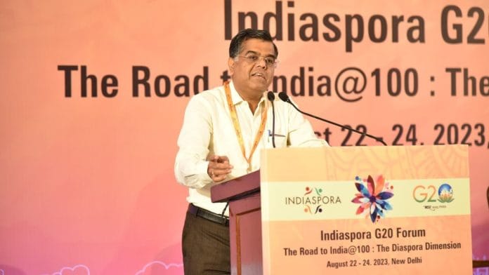 Finance Secretary T.V. Somanathan addressing members of the diaspora in Delhi | By special arrangement