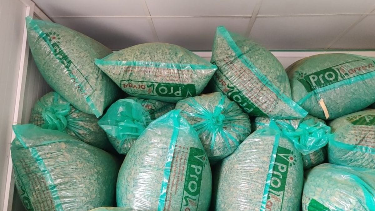 Sliced and dried lakadong turmeric packed in plastic bags stored at a collective marketing centre in West Jaintia Hills district | Photo: Monami Gogoi | ThePrint