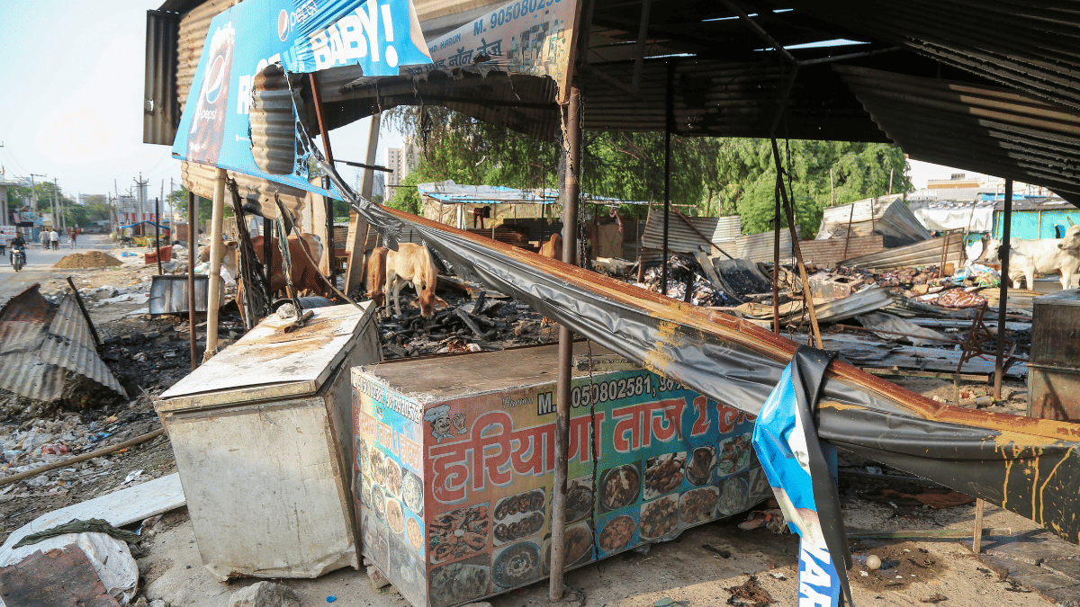 A dhaba that was damaged in the violence that gripped Badshahpur in Gurugram | Suraj Singh Bisht | ThePrint 