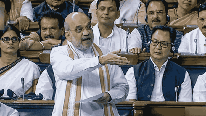 Union Home Minister Amit Shah addresses the Lok Sabha during Monsoon Session of Parliament in New Delhi | ANI Photo/SansadTV