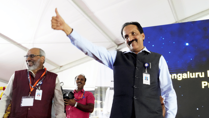 ISRO Chairman S. Somanath after the successful soft landing of Chandrayaan-3 in Bengaluru on Wednesday | ANI