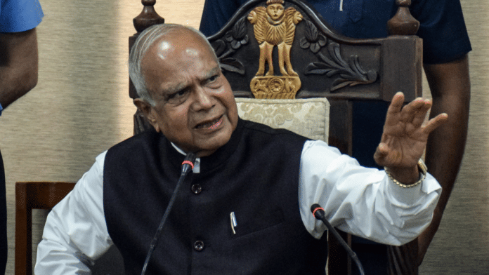 File photo of Punjab Governor Banwarilal Purohit addressing a press conference | ANI