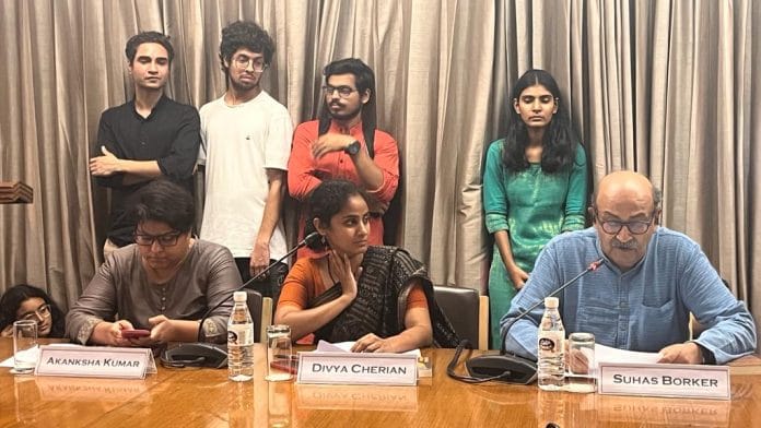 Divya Cherian, assistant professor and history scholar, during a talk titled ‘Caste Before Colonialism’ at the launch of her book, 'Merchants of Virtue: Hindus, Muslims, Untouchables in Eighteenth-Century South Asia', at India International Centre, New Delhi | Photo: ThePrint