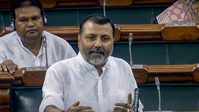File photo of BJP MP Nishikant Dubey speaking in the Lok Sabha | ANI
