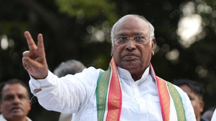 File photo of Congress President Mallikarjun Kharge | Photo: Praveen Jain, ThePrint