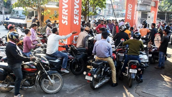 Representational image of a queue at a petrol pump | ANI